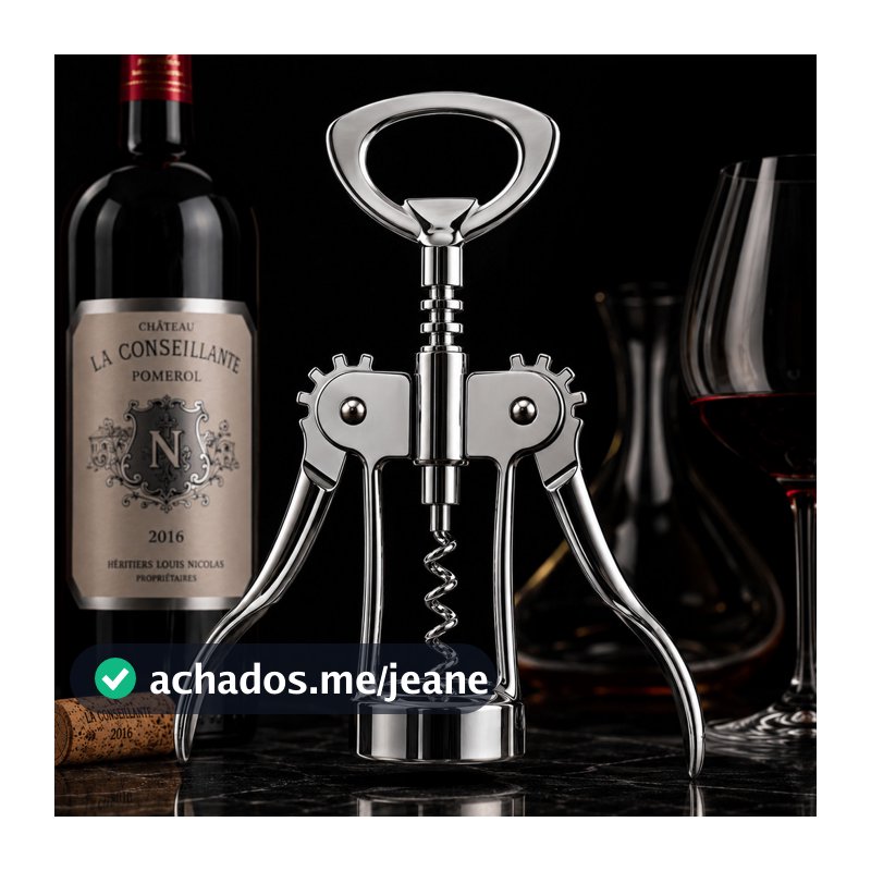 Saca Rolhas Premium Abridor de Garrafa de Vinho com Alavanca Dupla em Metal
