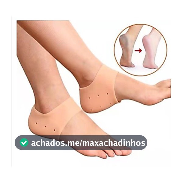 Par de Meia Palmilha Silicone Gel Protecao Ortopedica Esporao Calcanhar Fascite Tamanho Unico