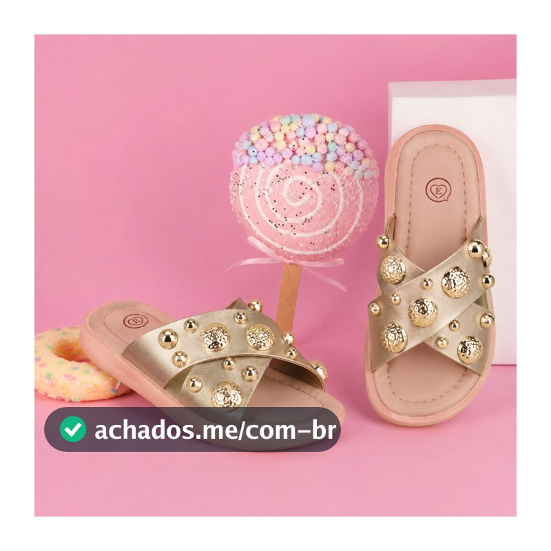 Sandália Menina Rasteirinha Infantil Macia Pedraria Brilho Casual Pronta Entrega