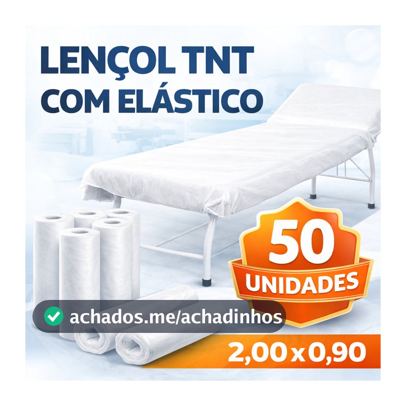 Lençol Descartável TNT com Elástico 2,00x0,90 para Maca | Estética, Clínica, Massagem | Kit 10 a 50.
