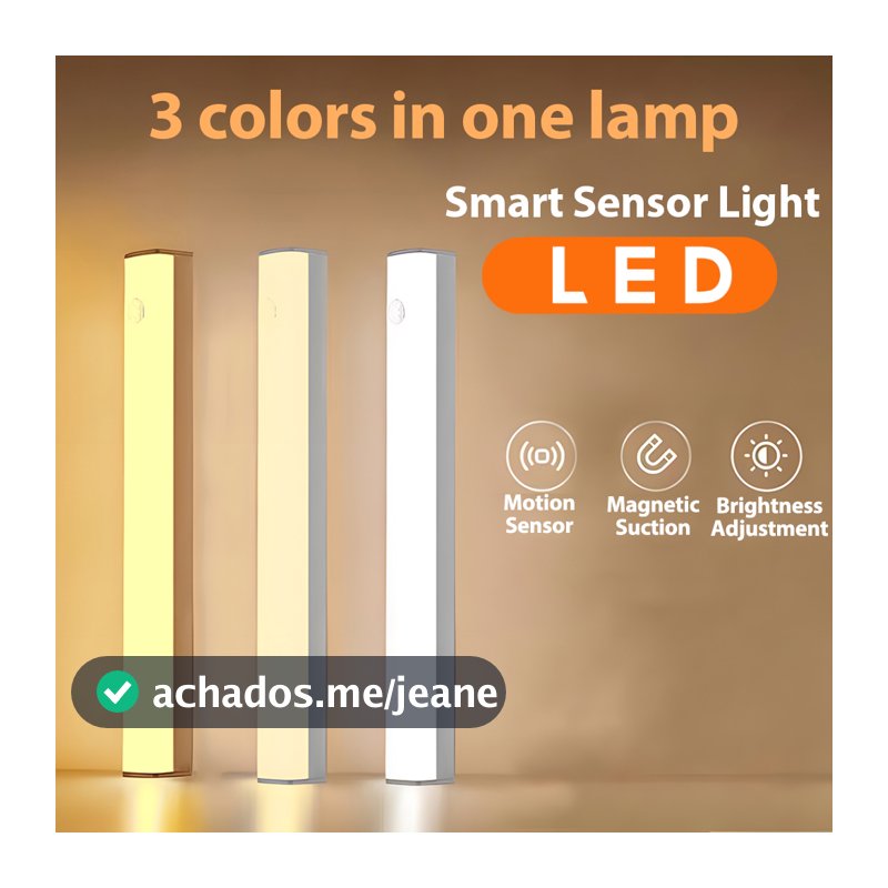 Luz LED Recarregável USB Noturna Sensor De Movimento Brilho Sem Fio Inteligente Iluminação Ajustável