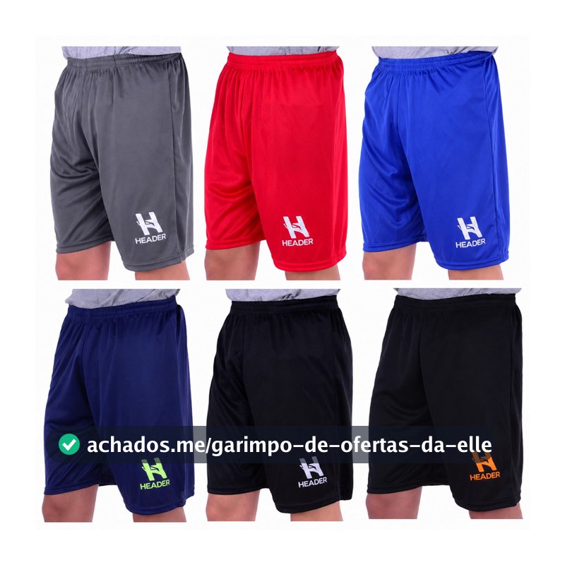 Kit 6 Shorts Atacado Header Masculino Calção Futebol Bermuda Academia Short Praia