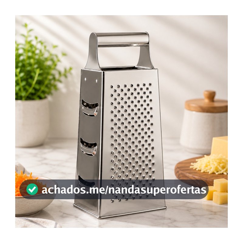 Ralador 4 Faces Aço Inox 24cm Multiuso Resistente Queijo Legumes Verduras Cozinha ENVIO IMEDIATO