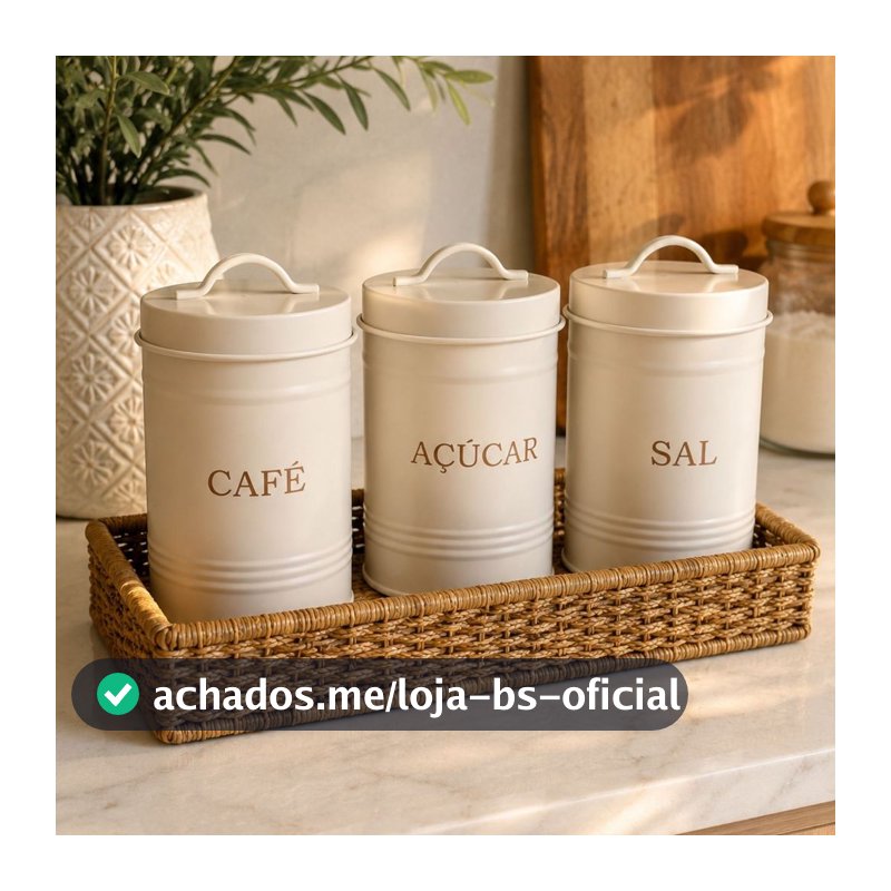 Lata para Alimentos em Aço Galvanizado Retro 1,35L