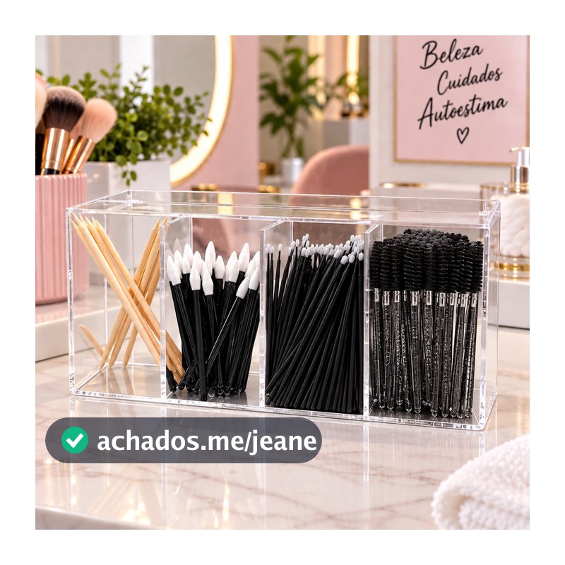 Organizador em Acrílico Multiuso Com Compartimentos Porta Lash Designer Cílios