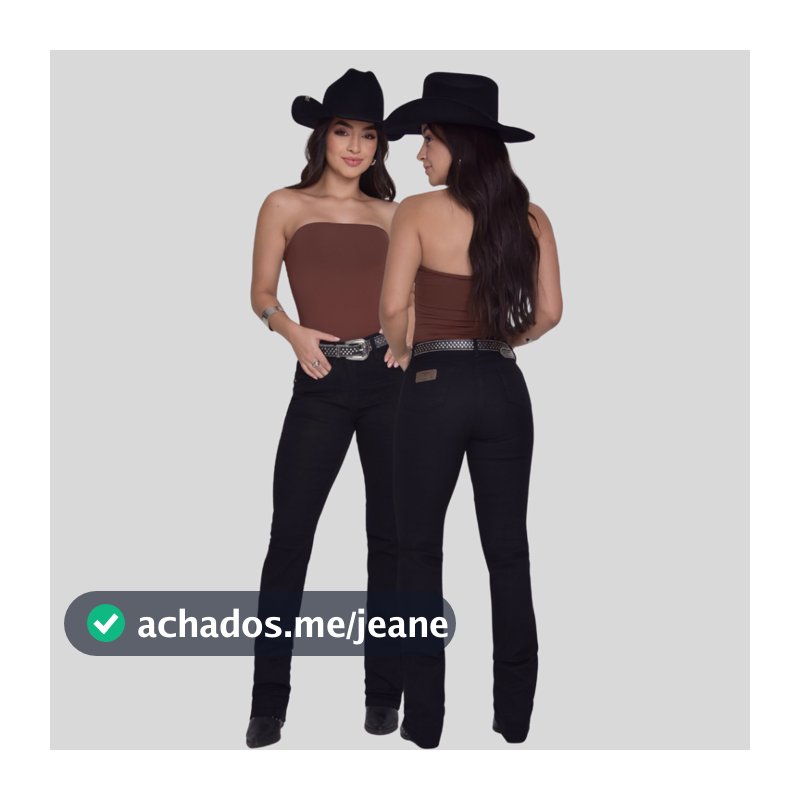 Calça Jeans Country Feminina Cós Alto com Lycra Rodeio Cowtry