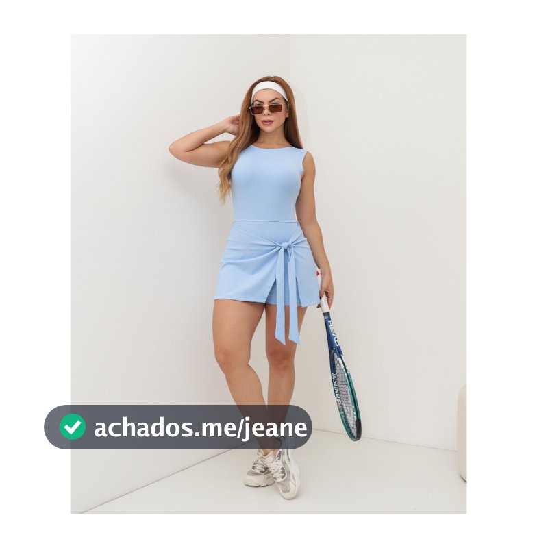 Macaquinhos Feminino Fitness Beach Tennis Regata com Saia Shorts Esportiva Academia SD1996
