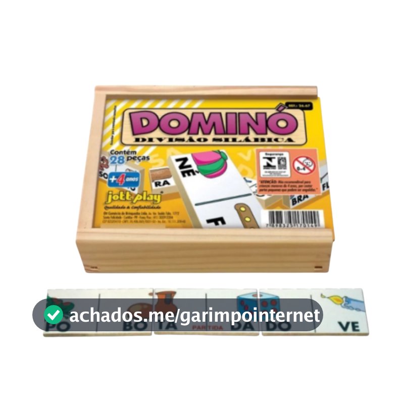 Dominó Divisão Silábica Jogo Tradicional Brinquedo Educativo de Madeira - Jogo infantil Original Top