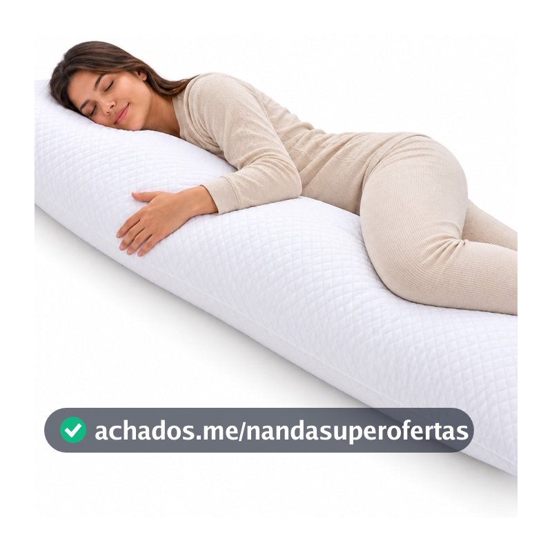 Travesseiro de Corpo Xuxão Gigante para Dormir de Lado, Abraçar, Gestante, Apoio para Pernas e Coluna, Almofada Corporal