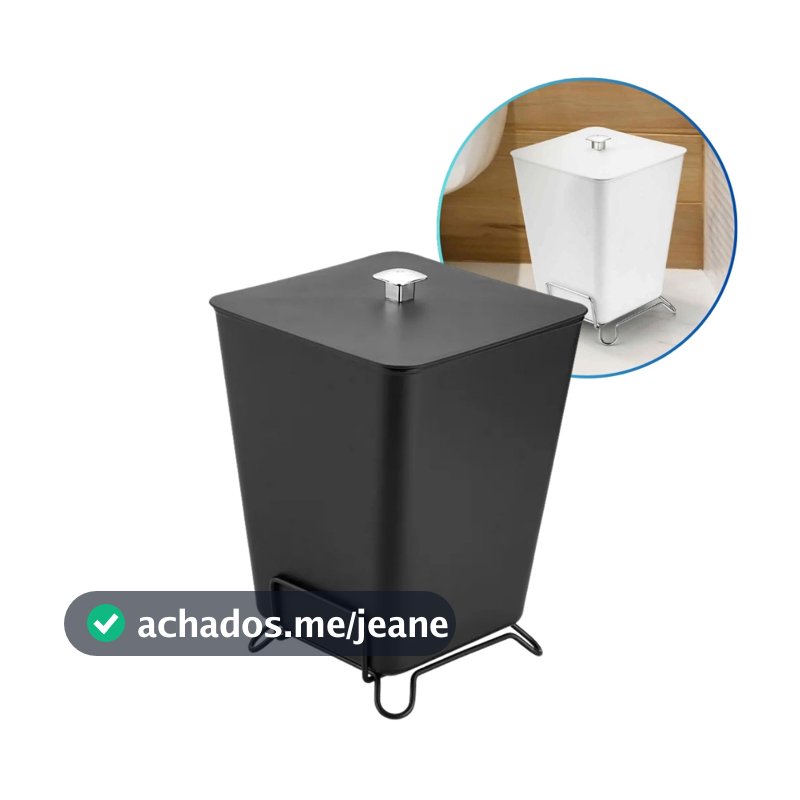Lixeira Quadrada Com Aramado Interno 7 Litros Banheiro Cozinha Universal Multiuso