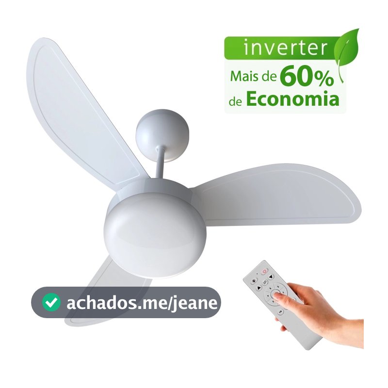Ventilador de Teto Ventisol Fênix Branco Inverter Controle Remoto 6 Velocidades - Bivolt