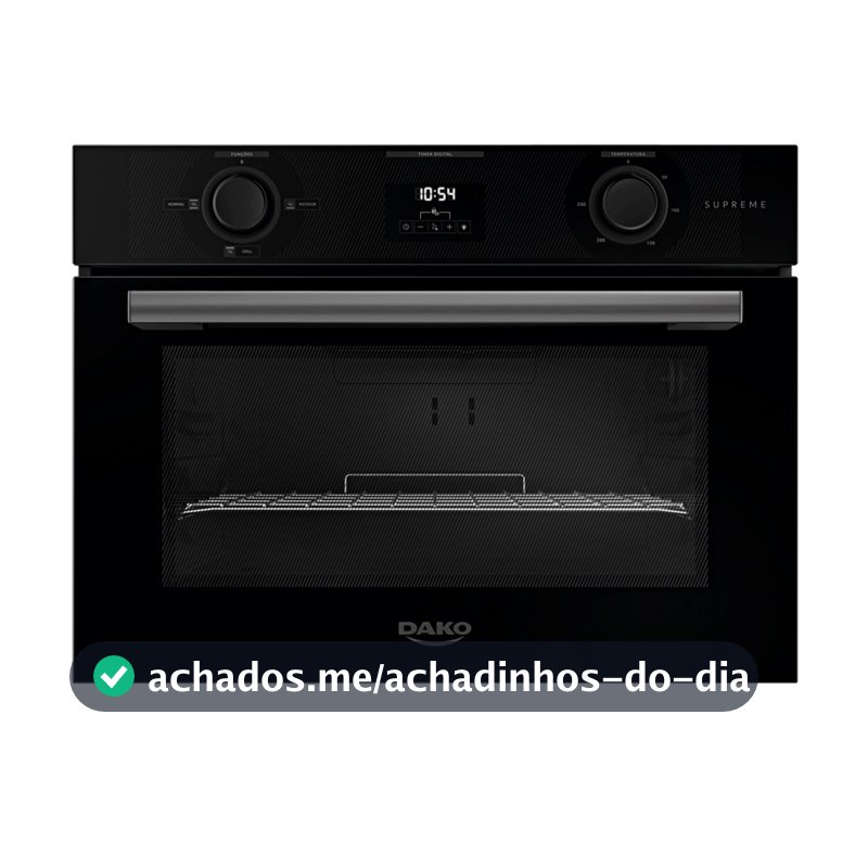Forno Elétrico de Embutir 52 litros Dako Supreme com Timer Digital Painel Analógico Preto 220V