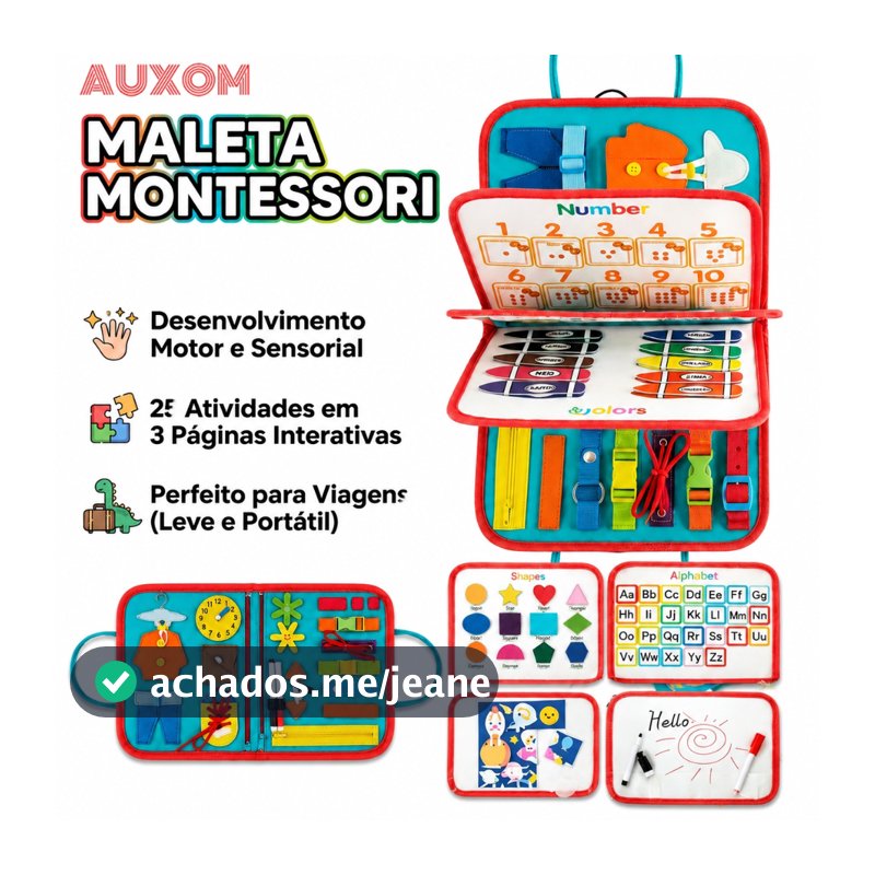 Montessori Sensory Busy Board 25 em 1 Brinquedo Sensorial para Bebê Para Toddlers Educativo