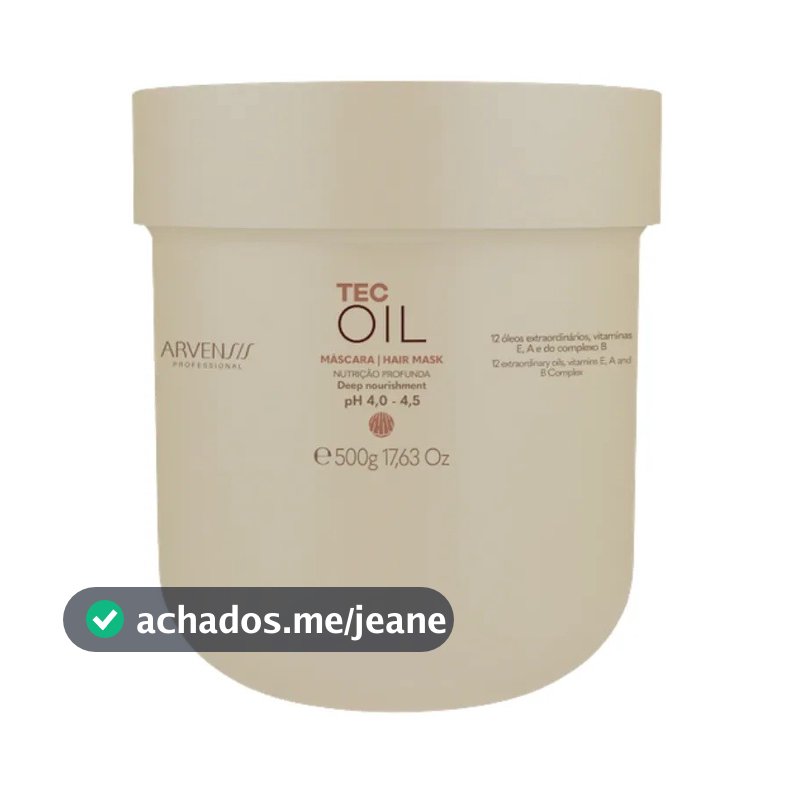 Arvensis Tec Oil Nutrição Profunda - Máscara Capilar 500g