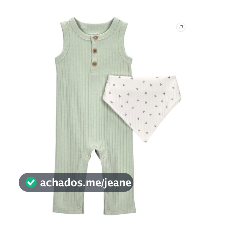 Macacão com babador tamanhos 0-3, 3-6, 6-9 e 12 meses importado (novo)