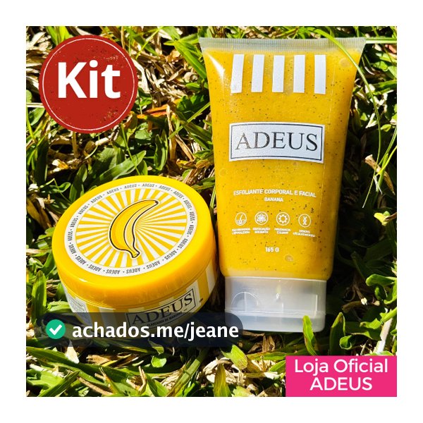 Kit ADEUS - Creme corporal e facial de banana + Esfoliante de Banana