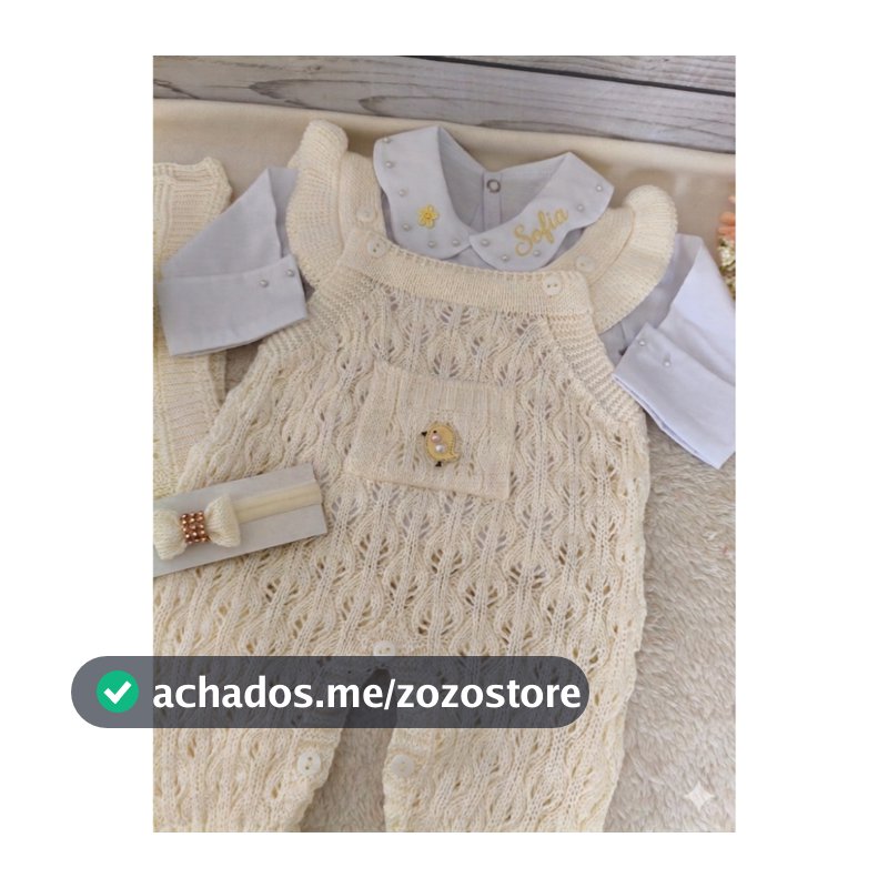Saída De Maternidade Menina luxo amarelo Tricot  kit 5 peças com nome  Bordado Personalizado