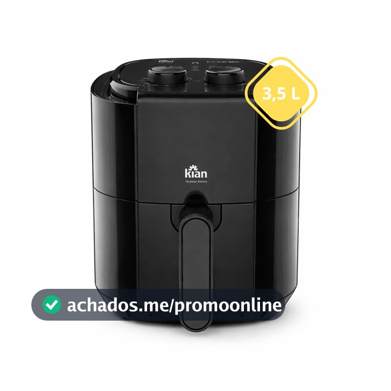 Fritadeira Air Fryer Kian AF-102 3,5L 1200W Turbo Air 360°- Antiaderente - Compacta e Econômica