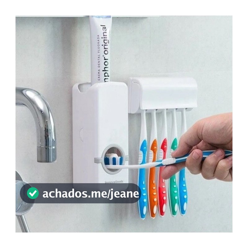 Dispenser Pasta De Dente Creme Dental Porta Escova Com Suporte Prático Econômico