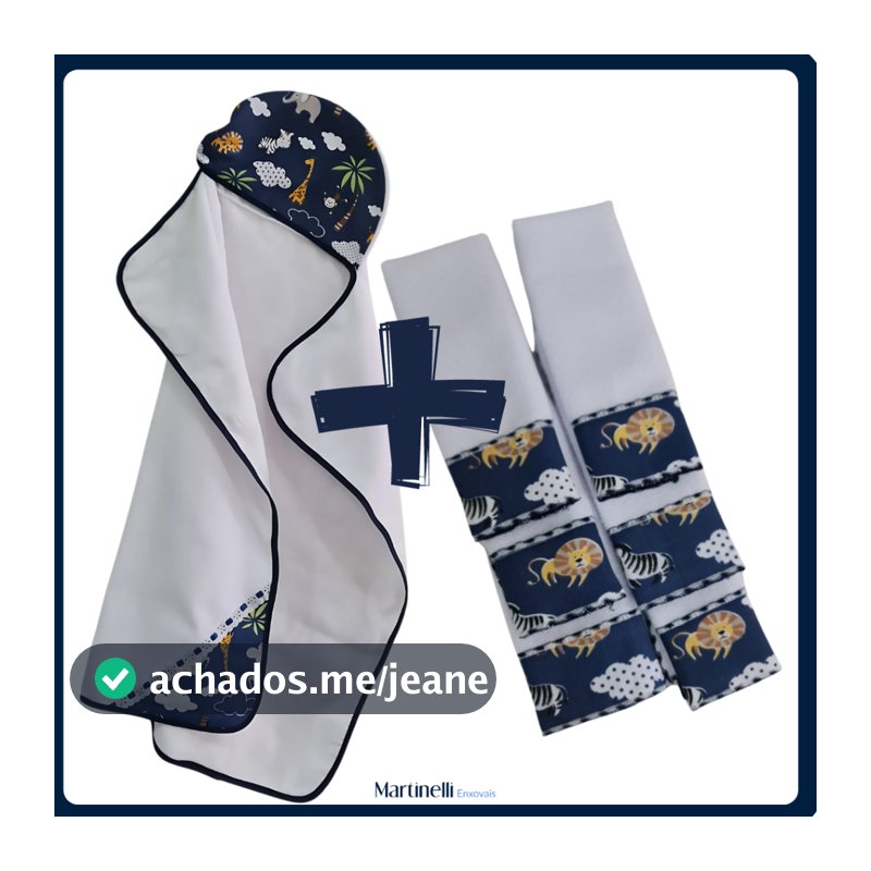 Toalha de Banho Bebe Dupla Camada + 6 Toalhas de Ombro para Bebê  Estampada