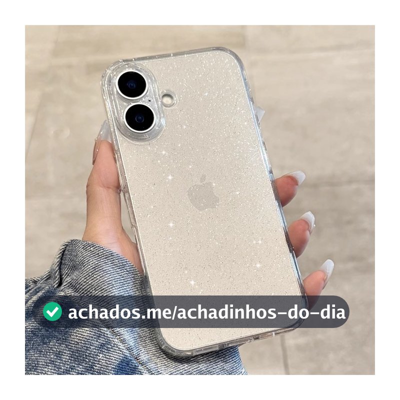 Capa TPU Glitter Brilho Clean Flexível Delicada para iPhone 11 12 13 14 15 16 17 Pro Max