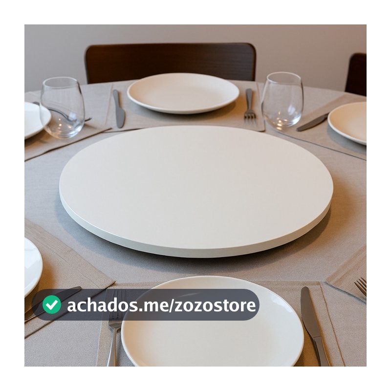 Prato Centro de Mesa Jantar Girátorio Branco 30cm Bandeja Decorativa Mesa Posta Decoração