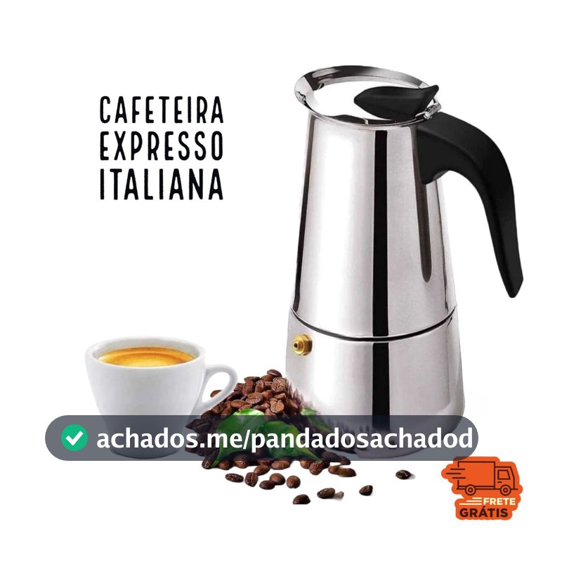 Maquina de Café Cafeteira Italiana 12, 9 Xícaras Expresso e Moka Em Inox 4, 6 Xícaras