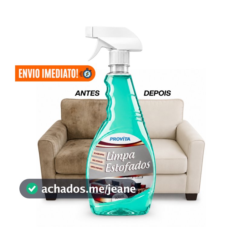 Limpa Estofados Spray Perfumado 500ml Limpeza a Seco Sofá Poltrona Banco Carro Colchão Remove Sujeira Limpeza Profunda