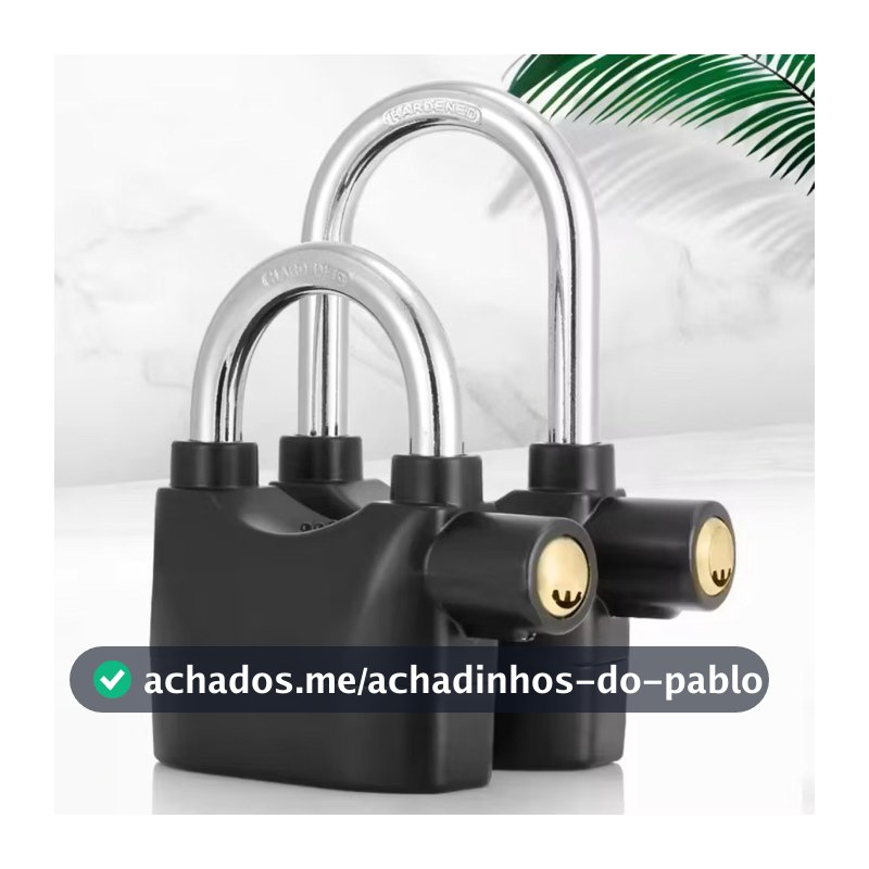 Cadeado antifurto para motocicleta com alarme sonoro