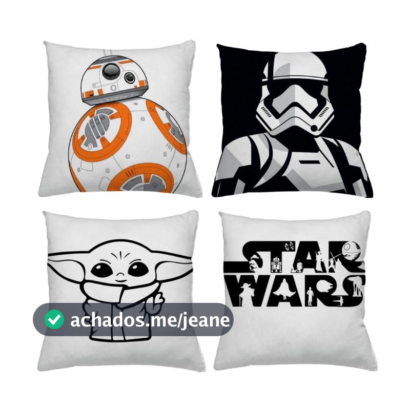 Kit com 4 Capas de Almofada Star Wars – Decoração Geek, Criativa e Confortável!