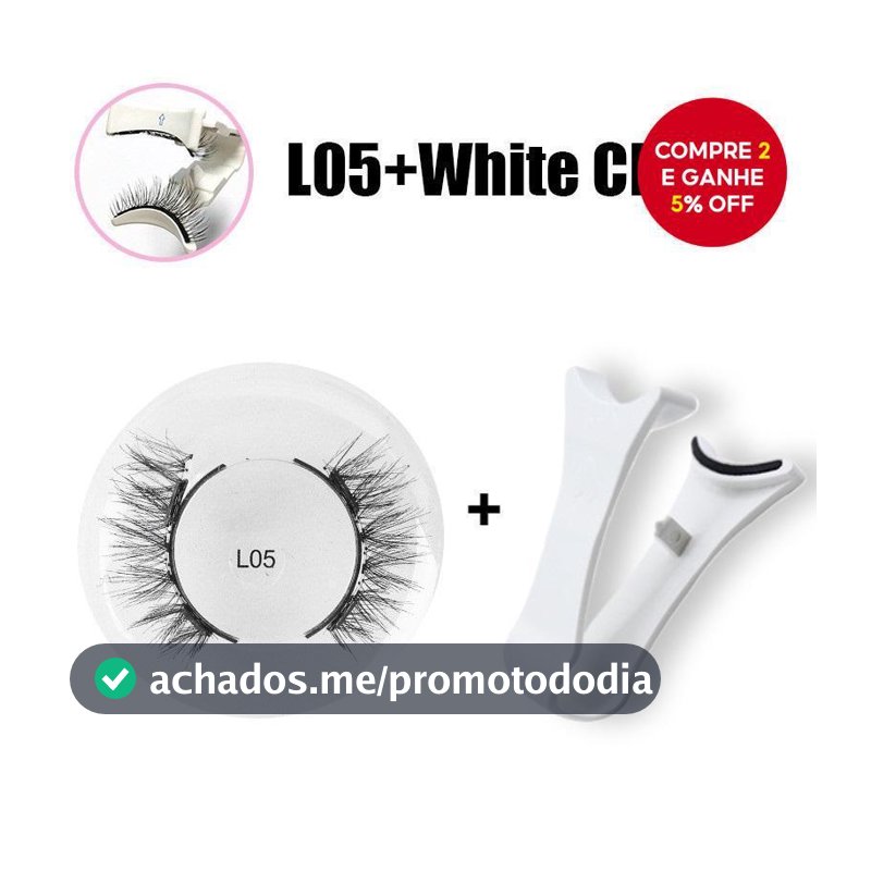 Conjunto de Cílios Magnéticos Reutilizáveis 3d com Pinças e Clips para Comprimento e Volume