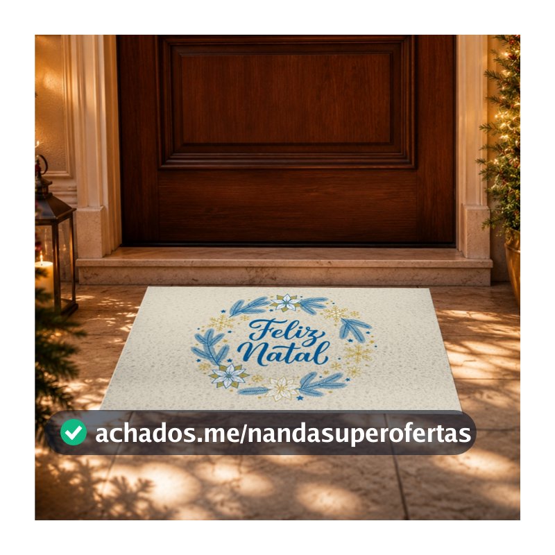 Tapete De Porta Capacho Feliz Natal Guirlanda CA11484