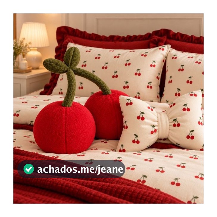 Almofada decorativa laço estampa cereja 🍒