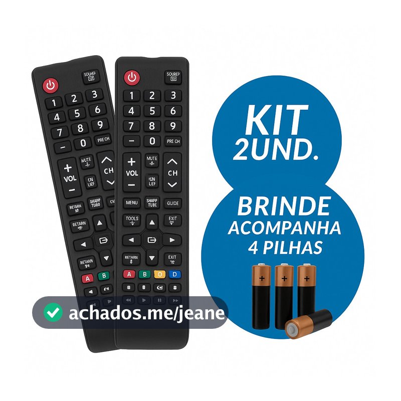 Controle Remoto Compatível Samsung Smart TV C/ Pilhas AAA Inclusas Pronto para Uso