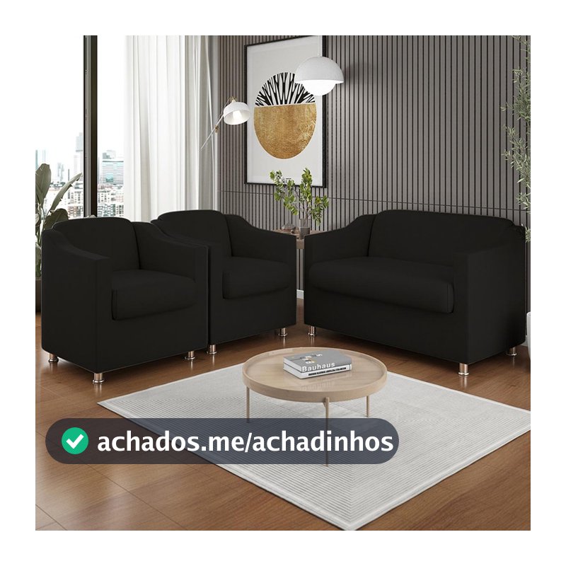 Kit 2 Poltronas Decorativa Tilla + Namoradeira Sala De Estar