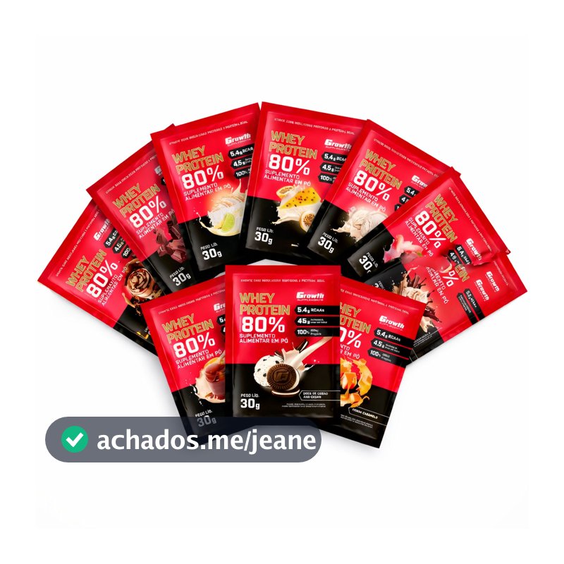 Sachês Whey Protein 80% 30g Sabores Variados Proteína 19 Sabores Disponíveis