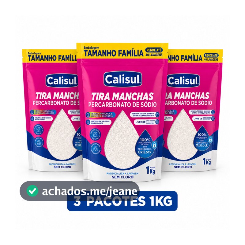 PERCARBONATO de sódio 100% PURO Roupas e Limpeza 1kg/2kg OXIGÊNIO ATIVO Calisul SEM CLORO