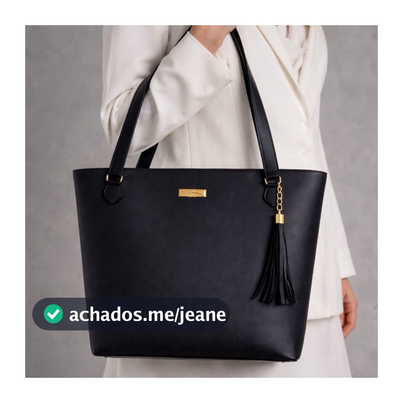 Bolsa Sacola Feminina Moderna Zíper Reforçado e Detalhes em Metal Dourado