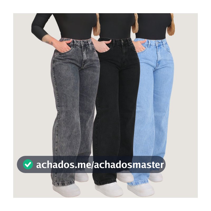 Calça  Wide Leg Juvenil Calca Jeans Feminina  Pantalona