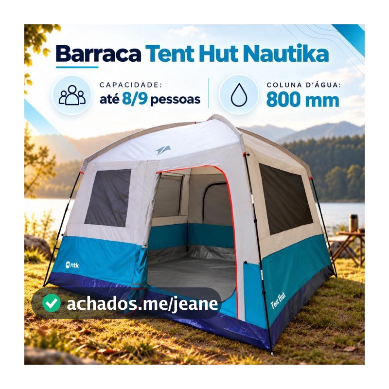 Barraca Camping 8 à 9 Pessoas Coluna D' Água 800mm Tent Hut Nautika
