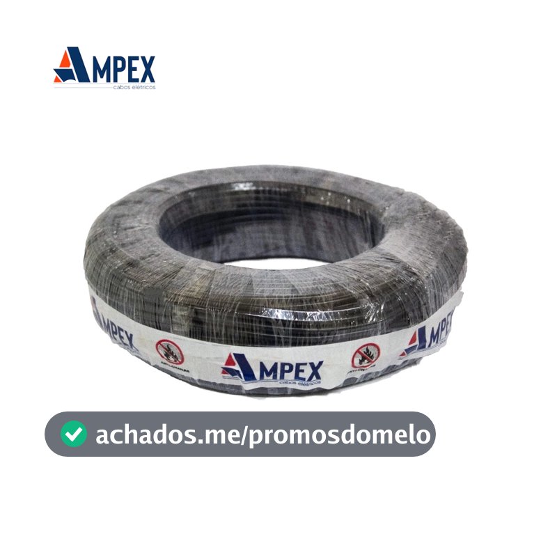 Fio Elétrico Cabo Flexível 6mm Rolo de 100m – Certificado INMETRO | Anti-chamas | Ampex