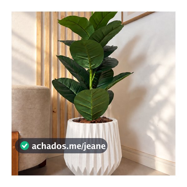 Planta Ficus Artificial Jiboia Com Vaso Origami Polietileno