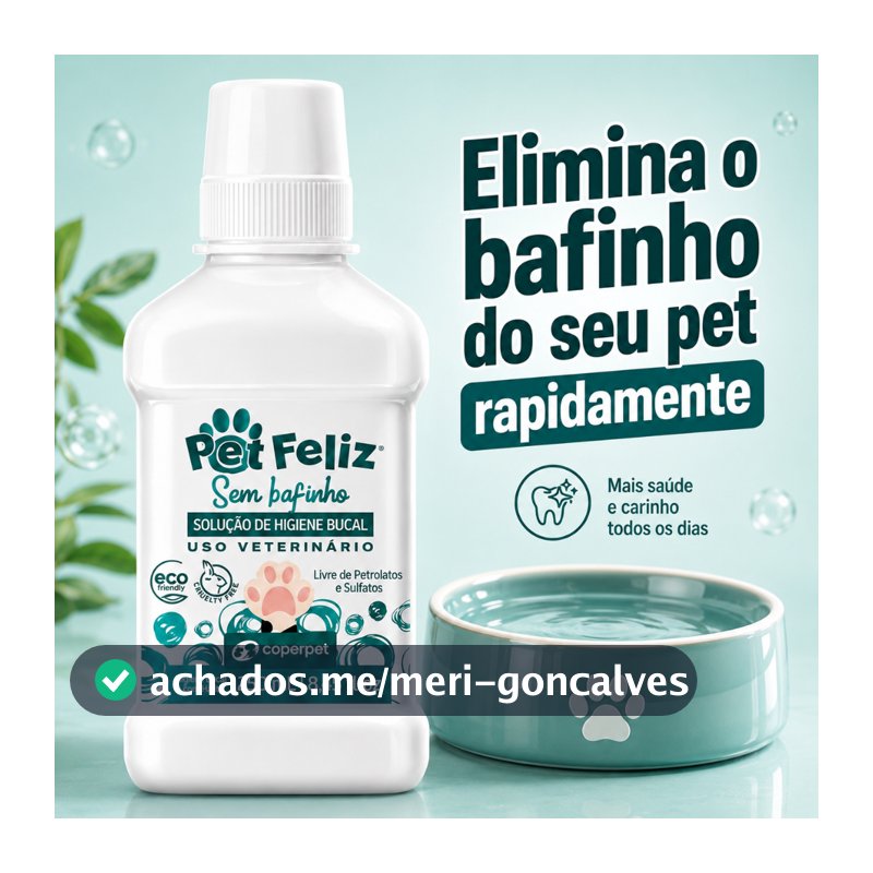 Acabe Com o Mau Hálito Do Seu Pet | Tratamento rápido e efetivo | Solução Bucal  Sem Bafinho Pet Feliz |