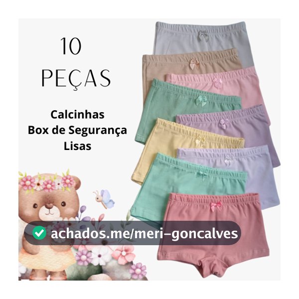 10 Calcinha Box Shortinho Tapa Fralda Desfralde Malha Cottom Premium Roupa Intima Infantil Menina