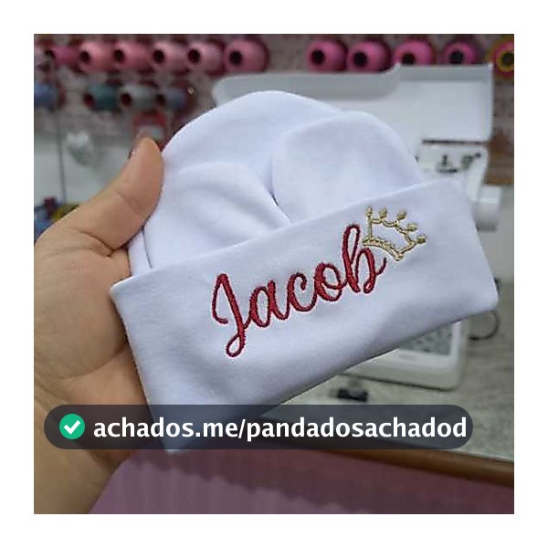 Kit Touca e Luvas Personalizado Maternidade Recém-Nascido Super Macia Malha Algodão RN