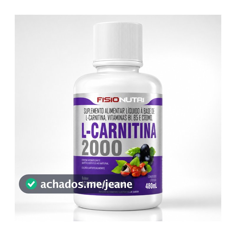 L-Carnitina 2000mg + Cromo e Vitaminas Fisionutri 480ml Queimador Termogênico Líquido