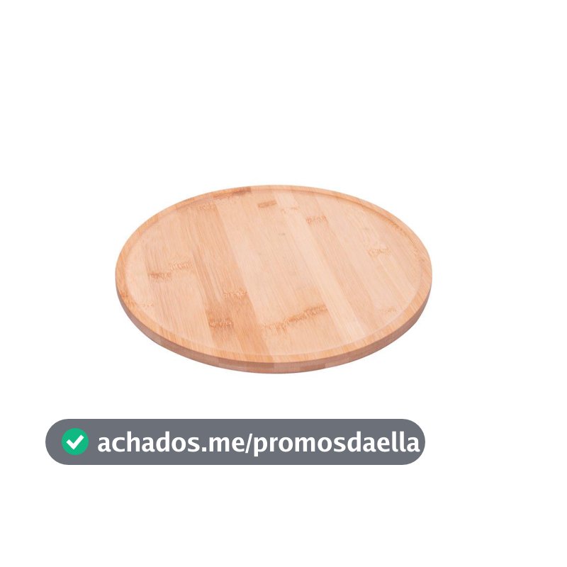 Tábua Giratória Lyor Redonda 30cm Bambu Natural para Servir Queijos Petiscos Aperitivos Mesa Posta Cozinha e Decoração