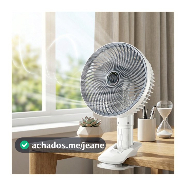 Ventilador Portátil Pequeno USB Recarregável 3 Niveis
