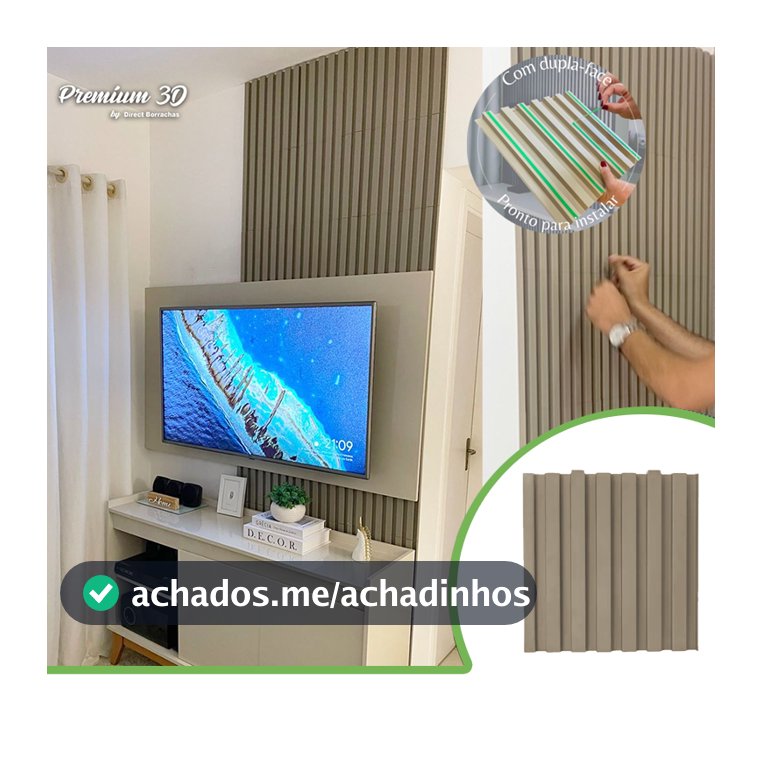 Kit 4m² Painel Ripado Fendi 30x30 - 44 peças | Anti-impacto | Autocolante