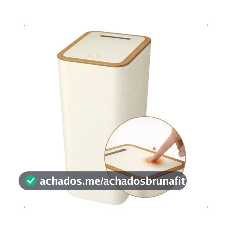 Lixeira Cesto Banheiro Cozinha Click - Travamento 10 Litros